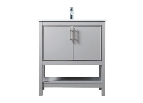 Elegant Lighting Everett 30 Inch Single Bathroom Vanity in Grey Model: VF26630GR