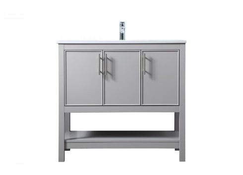 Elegant Lighting Everett 36 Inch Single Bathroom Vanity in Grey Model: VF26636GR