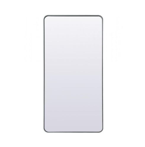 Elegant Lighting Evermore Soft Corner Metal Rectangle Full Length Mirror 30x60 Inch in Silver Model: MR80FL3060S