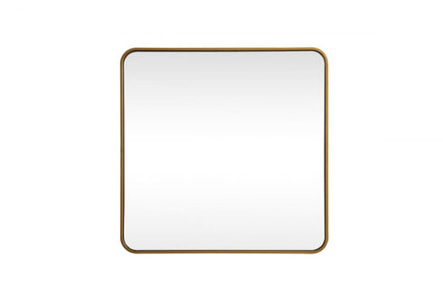 Elegant Lighting Evermore Soft Corner Metal Rectangle Full Length Mirror 30x60 Inch in Silver Model: MR80FL3060S