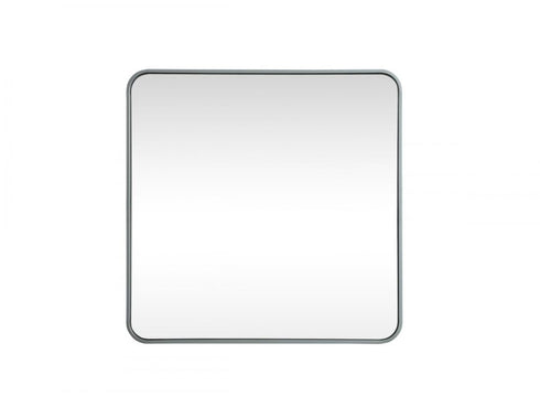 Elegant Lighting Evermore Soft Corner Metal Rectangle Full Length Mirror 30x60 Inch in Silver Model: MR80FL3060S