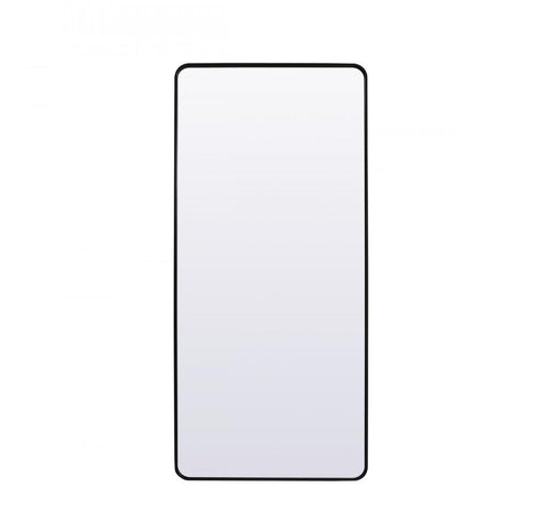 Elegant Lighting Evermore Soft Corner Metal Rectangle Full Length Mirror 30x60 Inch in Silver Model: MR80FL3060S