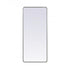 Elegant Lighting Evermore Soft Corner Metal Rectangle Full Length Mirror 30x60 Inch in Silver Model: MR80FL3060S