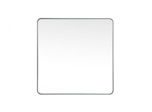 Elegant Lighting Evermore Soft Corner Metal Rectangle Full Length Mirror 30x60 Inch in Silver Model: MR80FL3060S
