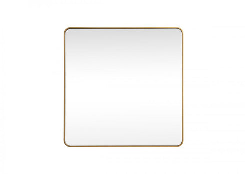 Elegant Lighting Evermore Soft Corner Metal Rectangle Full Length Mirror 30x60 Inch in Silver Model: MR80FL3060S