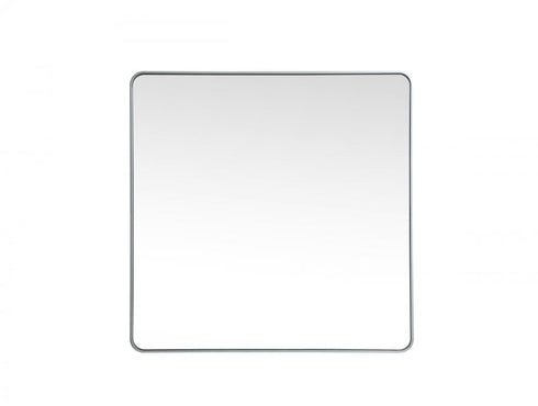 Elegant Lighting Evermore Soft Corner Metal Rectangle Full Length Mirror 30x60 Inch in Silver Model: MR80FL3060S