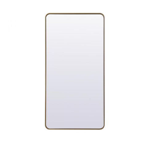 Elegant Lighting Evermore Soft Corner Metal Rectangle Full Length Mirror 30x60 Inch in Silver Model: MR80FL3060S