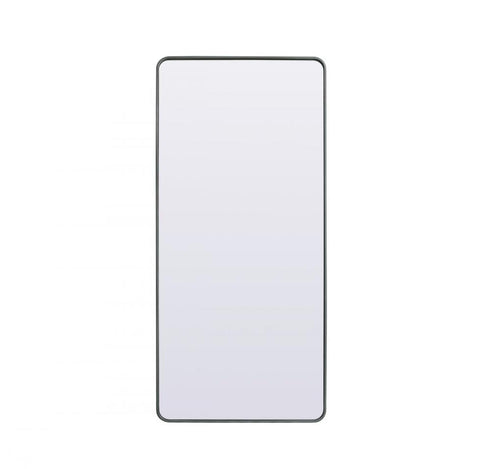 Elegant Lighting Evermore Soft Corner Metal Rectangle Full Length Mirror 30x60 Inch in Silver Model: MR80FL3060S