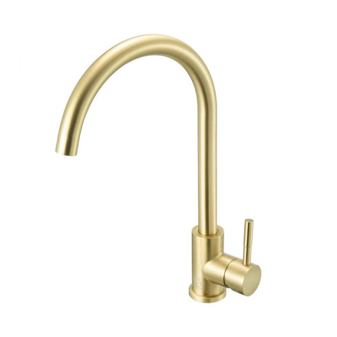 Elegant Lighting Finn Single Handle Kitchen Faucet in Brushed Gold Model: FAK-307BGD