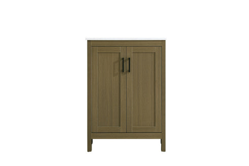 Elegant Lighting Finnley Vanity Cabinet 2Dr W24 Inch xD19 Inch xH34 Inch in Chestnut Brown Model: VF25124MCB