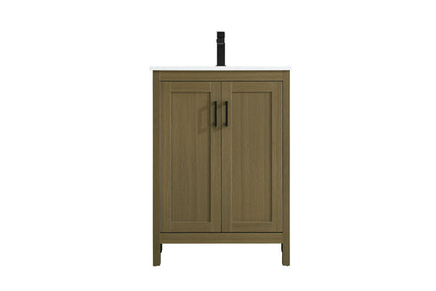 Elegant Lighting Finnley Vanity Cabinet 2Dr W24 Inch xD19 Inch xH34 Inch in Chestnut Brown Model: VF25124MCB