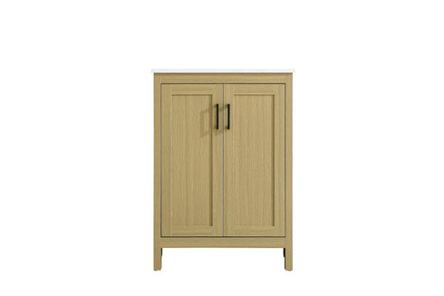 Elegant Lighting Finnley Vanity Cabinet 2Dr W24 Inch xD19 Inch xH34 Inch in Honey Brown Model: VF25124MHB