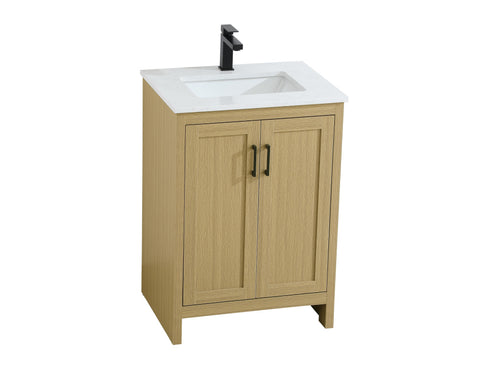 Elegant Lighting Finnley Vanity Cabinet 2Dr W24 Inch xD19 Inch xH34 Inch in Honey Brown Model: VF25124MHB