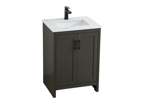 Elegant Lighting Finnley Vanity Cabinet 2Dr W24 Inch xD19 Inch xH34 Inch in Mocha Brown Model: VF25124MMB