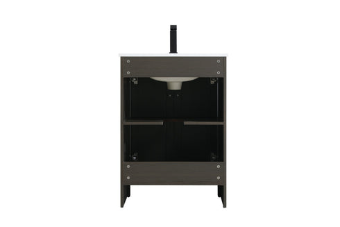 Elegant Lighting Finnley Vanity Cabinet 2Dr W24 Inch xD19 Inch xH34 Inch in Mocha Brown Model: VF25124MMB