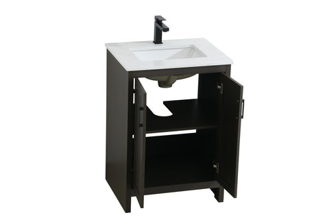 Elegant Lighting Finnley Vanity Cabinet 2Dr W24 Inch xD19 Inch xH34 Inch in Mocha Brown Model: VF25124MMB