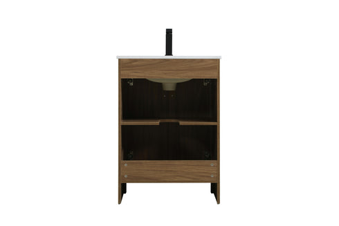 Elegant Lighting Finnley Vanity Cabinet 2Dr W24 Inch xD19 Inch xH34 Inch WB in Walnut Brown Finish Model: VF25124WB