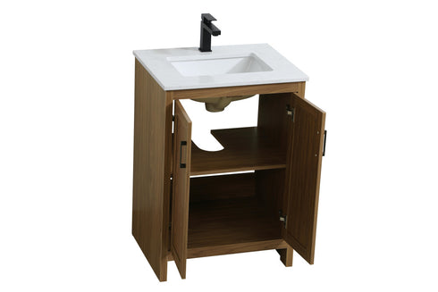 Elegant Lighting Finnley Vanity Cabinet 2Dr W24 Inch xD19 Inch xH34 Inch WB in Walnut Brown Finish Model: VF25124WB