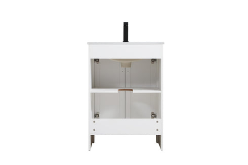 Elegant Lighting Finnley Vanity Cabinet 2Dr W24 Inch xD19 Inch xH34 Inch WH in White Finish Model: VF25124MWH