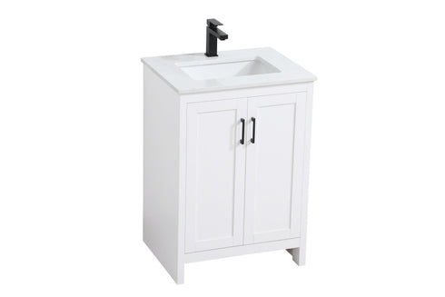 Elegant Lighting Finnley Vanity Cabinet 2Dr W24 Inch xD19 Inch xH34 Inch WH in White Finish Model: VF25124MWH