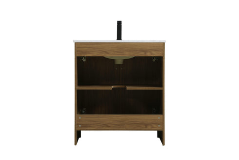 Elegant Lighting Finnley Vanity Cabinet 2Dr W30 Inch x D19 Inch x H34 Inch WB in Walnut Brown Finish Model: VF25130WB