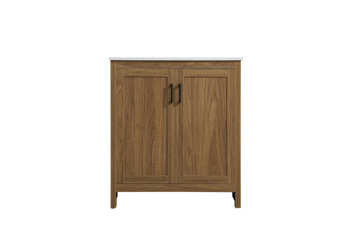 Elegant Lighting Finnley Vanity Cabinet 2Dr W30 Inch x D19 Inch x H34 Inch WB in Walnut Brown Finish Model: VF25130WB