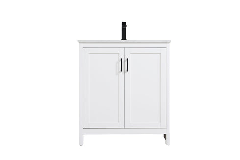 Elegant Lighting Finnley Vanity Cabinet 2Dr W30 Inch x D19 Inch x H34 Inch WH in White Finish Model: VF25130MWH