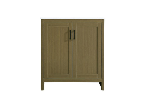 Elegant Lighting Finnley Vanity Cabinet 2Dr W30 Inch xD19 Inch xH34 Inch in Chestnut Brown Model: VF25130MCB