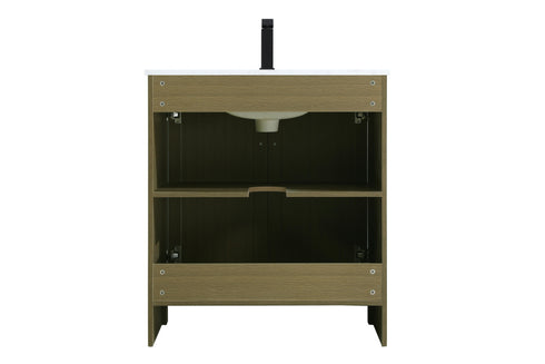 Elegant Lighting Finnley Vanity Cabinet 2Dr W30 Inch xD19 Inch xH34 Inch in Chestnut Brown Model: VF25130MCB