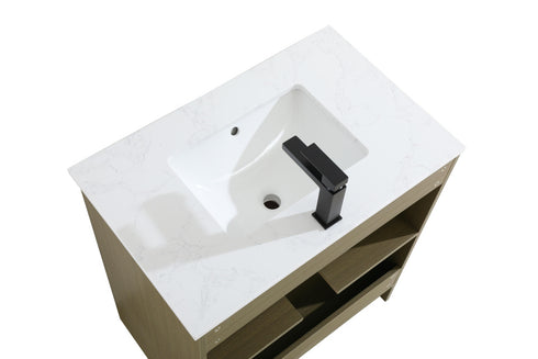 Elegant Lighting Finnley Vanity Cabinet 2Dr W30 Inch xD19 Inch xH34 Inch in Chestnut Brown Model: VF25130MCB