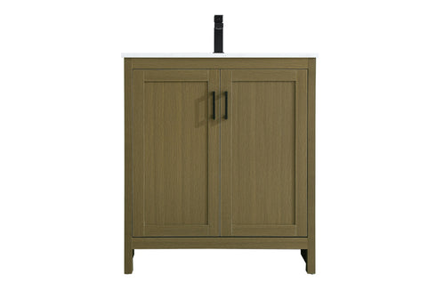 Elegant Lighting Finnley Vanity Cabinet 2Dr W30 Inch xD19 Inch xH34 Inch in Chestnut Brown Model: VF25130MCB