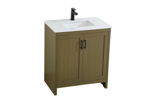 Elegant Lighting Finnley Vanity Cabinet 2Dr W30 Inch xD19 Inch xH34 Inch in Chestnut Brown Model: VF25130MCB