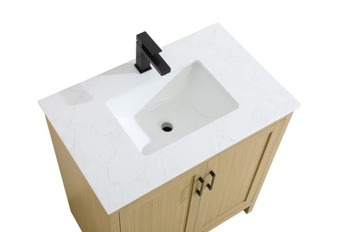 Elegant Lighting Finnley Vanity Cabinet 2Dr W30 Inch xD19 Inch xH34 Inch in Honey Brown Model: VF25130MHB