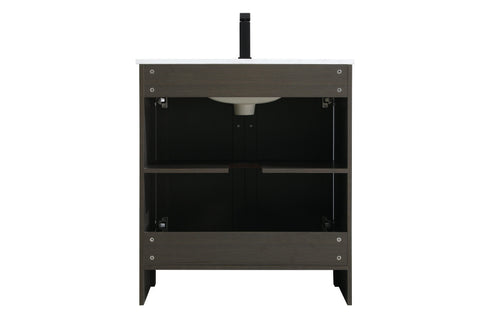 Elegant Lighting Finnley Vanity Cabinet 2Dr W30 Inch xD19 Inch xH34 Inch in Mocha Brown Model: VF25130MMB