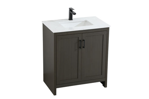 Elegant Lighting Finnley Vanity Cabinet 2Dr W30 Inch xD19 Inch xH34 Inch in Mocha Brown Model: VF25130MMB