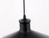 Elegant Lighting Flaneur 1 light in Black Pendant Model: LD7505BK