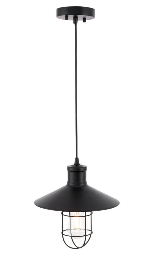 Elegant Lighting Flaneur 1 light in Black Pendant Model: LD7505BK