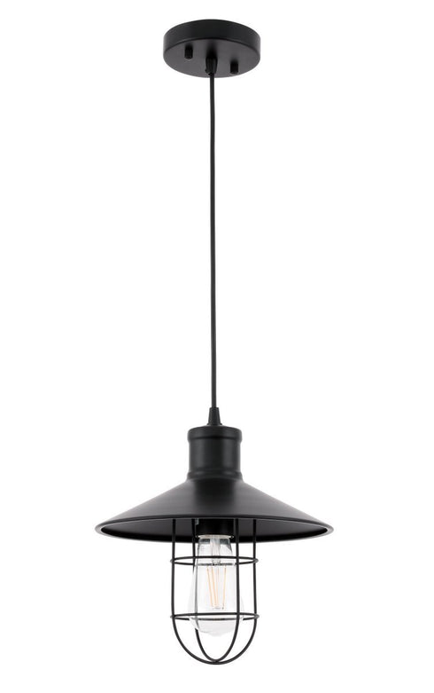 Elegant Lighting Flaneur 1 light in Black Pendant Model: LD7505BK