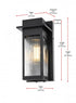 Elegant Lighting Fletcher 7 inch Outdoor Pendant in Black Model: OD364W11BK