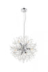 Elegant Lighting Flores 8 light Chrome Pendant in Chrome and Clear Finish Model: LD5052D20C