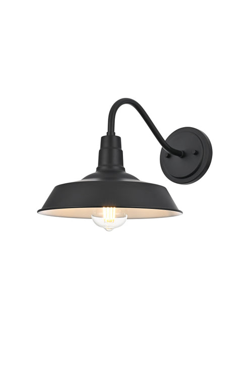 Elegant Lighting Franco 1 Light Wall Sconce W10 Inch xH9 Inch xE15 Inch in Black Model: OD805W9BK