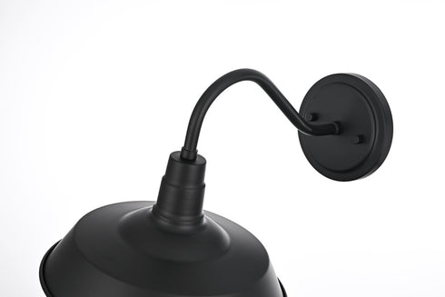 Elegant Lighting Franco 1 Light Wall Sconce W10 Inch xH9 Inch xE15 Inch in Black Model: OD805W9BK