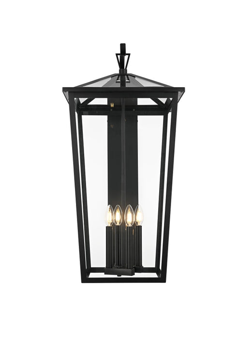 Elegant Lighting Frankford 4 Light Wall sconce W16 Inch E18 Inch H33 Inch L4 in Black Model: OD334W33BK