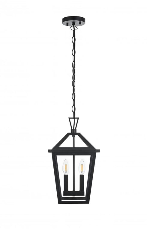Elegant Lighting Frankford 7 inch Outdoor Pendant in Black Model: OD334H17BK