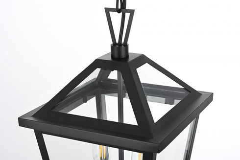 Elegant Lighting Frankford 7 inch Outdoor Pendant in Black Model: OD334H17BK