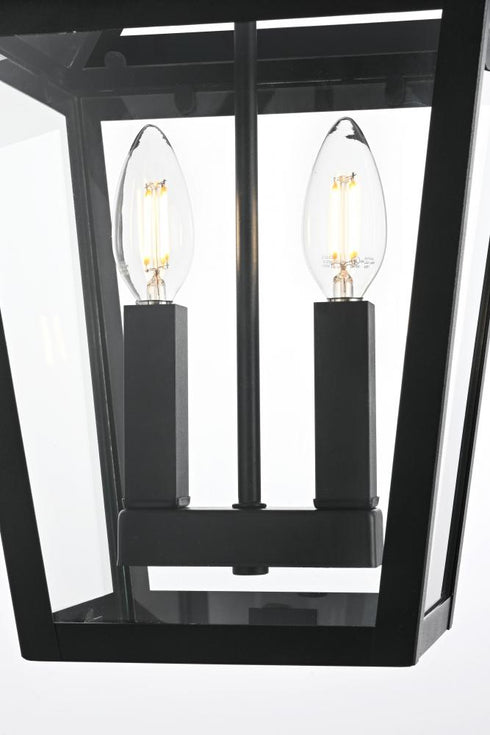 Elegant Lighting Frankford 7 inch Outdoor Pendant in Black Model: OD334H17BK