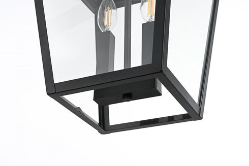 Elegant Lighting Frankford 7 inch Outdoor Pendant in Black Model: OD334H19BK