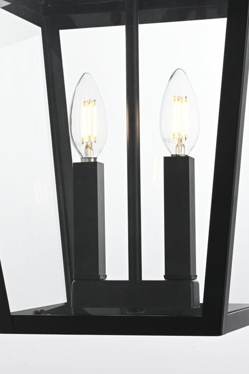 Elegant Lighting Frankford 7 inch Outdoor Pendant in Black Model: OD334H19BK