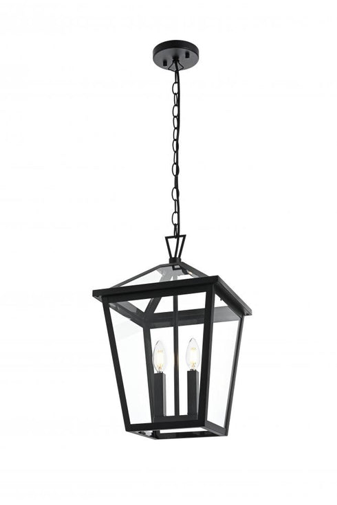 Elegant Lighting Frankford 7 inch Outdoor Pendant in Black Model: OD334H19BK
