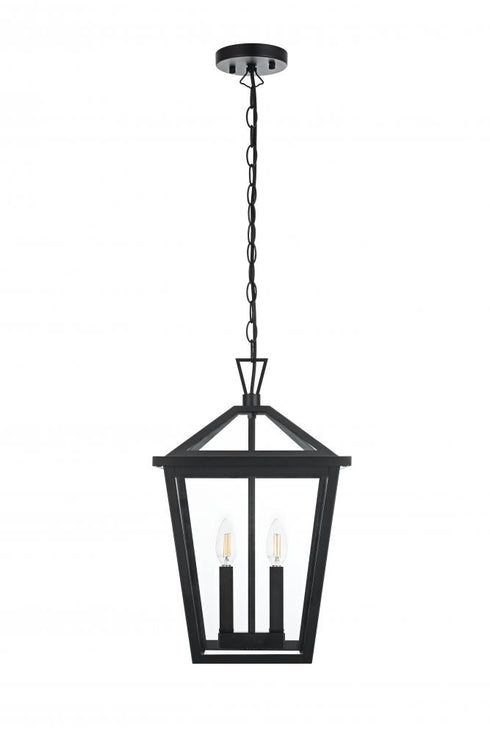 Elegant Lighting Frankford 7 inch Outdoor Pendant in Black Model: OD334H19BK